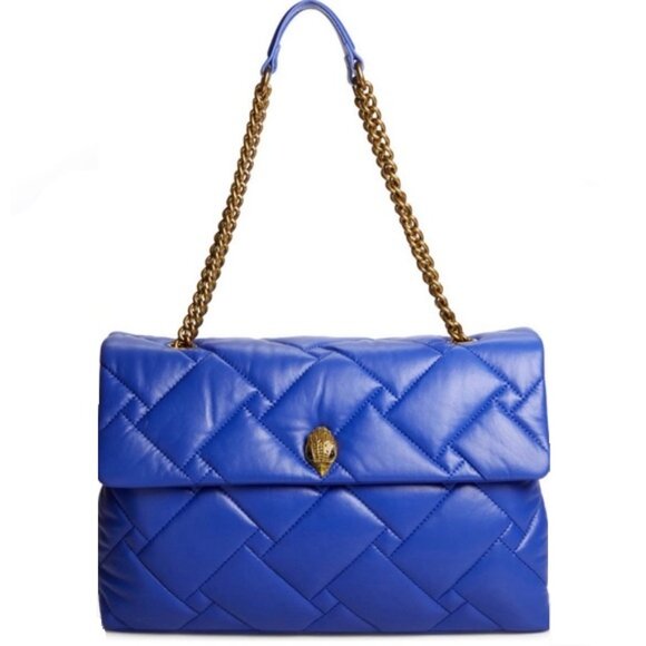 Kurt Geiger XXL Kensington Quilted Leather Shoulder Bag – Rare Blue Multi - Picture 1 of 17